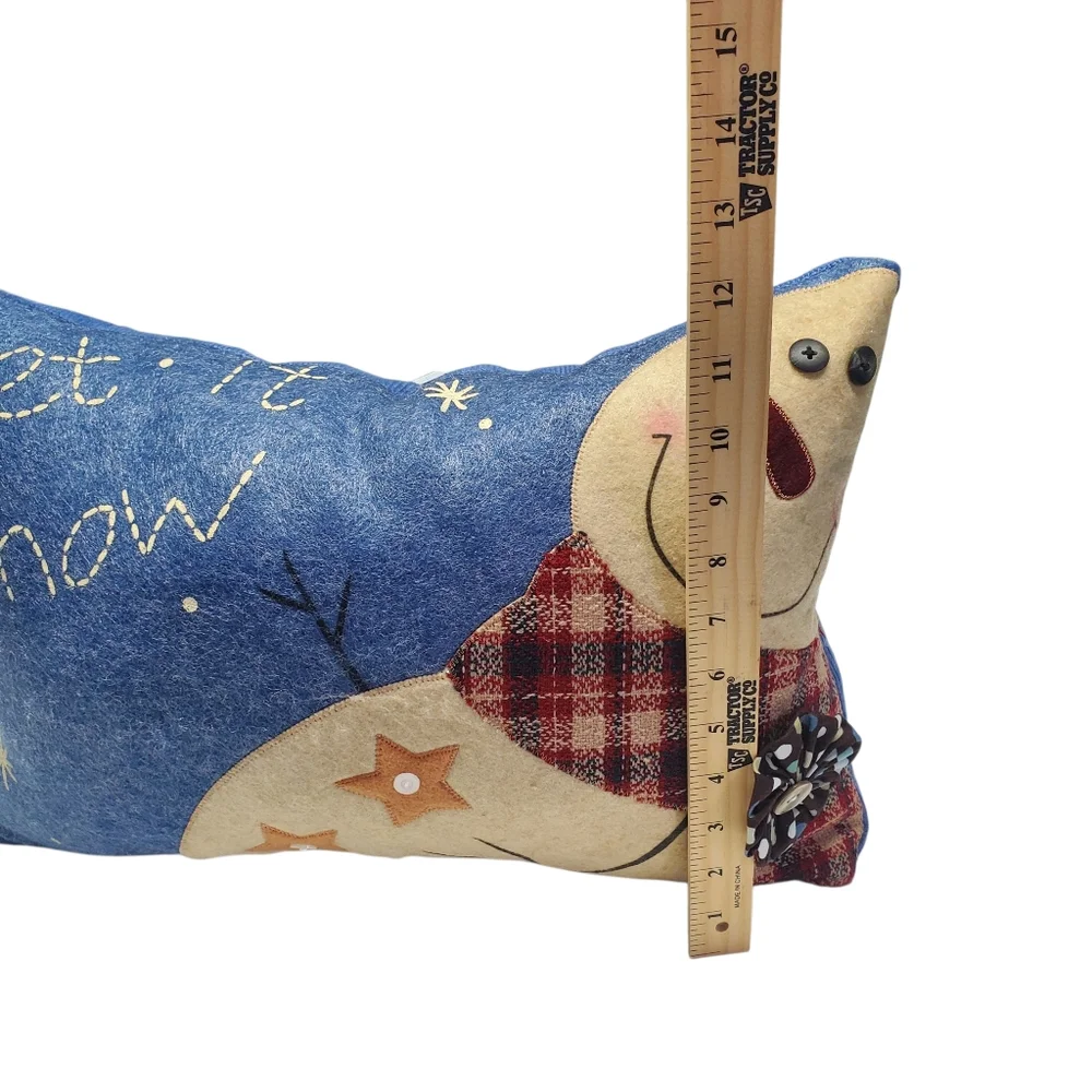 NEW Homemade Festive Snowman Throw Pillow Set - Blue and Cream